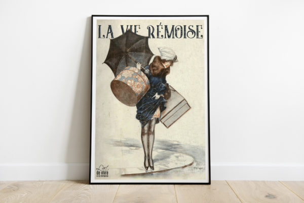 Mockup - Affiche "Rémoise 1920 sous la pluie"